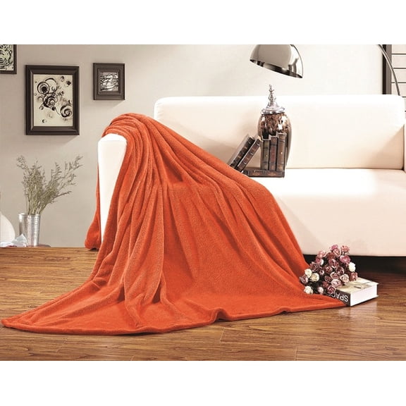 All Season FLEECE BLANKET All Sizes Twin/Twin XL Orange