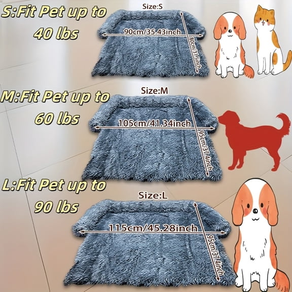 All Season Fluffy Pet Sofa Bed, Non-Slip Base with Removable Washable Cover, Plush Lounger Cushion for Small Medium Large Dogs & Cats