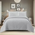 thumbnail image 1 of All Season Fluffy Velvet Mini Dots Quilted Embroidered Luxurious Soft Bedspread - King/Calking - Gray, 1 of 3