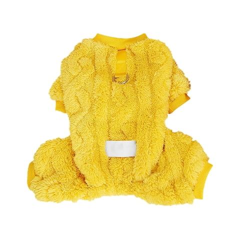 Jialinnn Four Legs Outfit Warm Cozy Indoor Outdoor Knit Sweater for Small Medium Large Dogs and Cats, Yellow, 35 cm