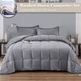 thumbnail image 1 of All Season Gray 3 Piece King Size Shabby Chic Down Alternative Comforter Set with Corner Tabs, 1 of 7