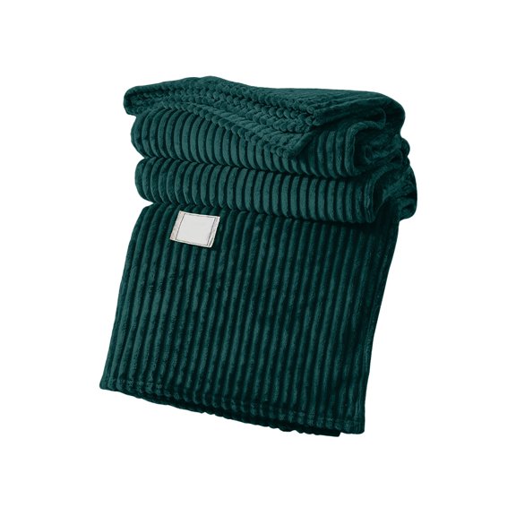 All-Season Ice Fleece Blanket, Breathable 100% Polyester, Temperature Regulating, Gentle Comfort for Relaxing Naps and Travel,Green
