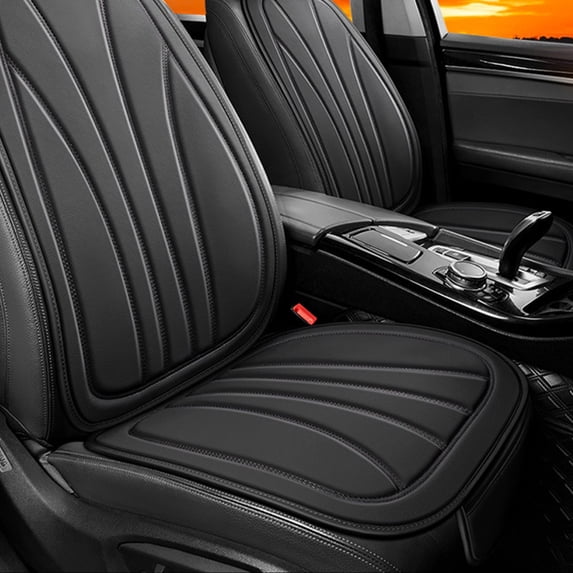 All-Season Leather Car Seat Cushion with Mesh & Perforated Design, Full Surround Comfort Support for Driving, Universal Fit Auto Accessories, Ventilated Breathable Car Seat Cover for Long Trips