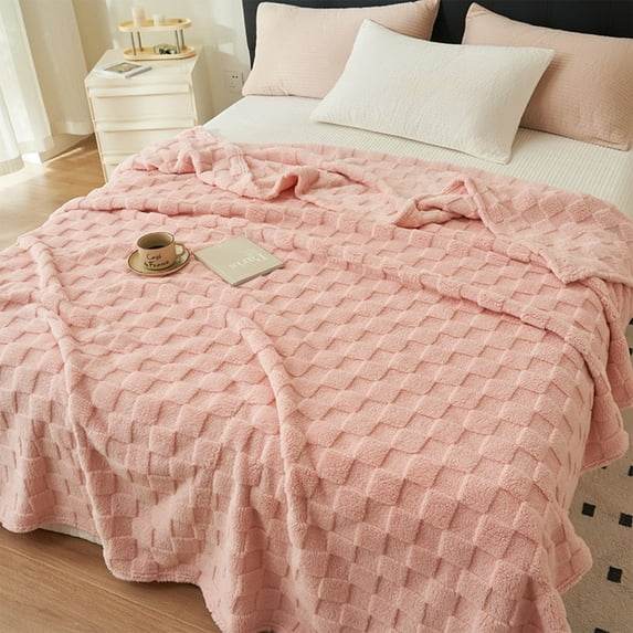 All Season Lightweight Breathable Bed Blanket Soft Thermal Blanket Cozy Microfiber Blanket for Bed Couch Sofa Machine Washable (Pink)
