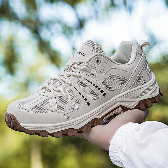 & All-Season Low-Top Hiking & Running Shoes - for Outdoor, Trail, Urban - Unisex Casual Athletic Footwe Heavy-Duty Tread Traction, Breathable Fabric Upper & Rubber Sole, Black/Grey Trekking Sneakers