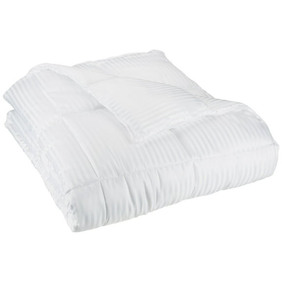 All-Season Luxurious Striped Down Alternative Comforter, Full/Queen, White