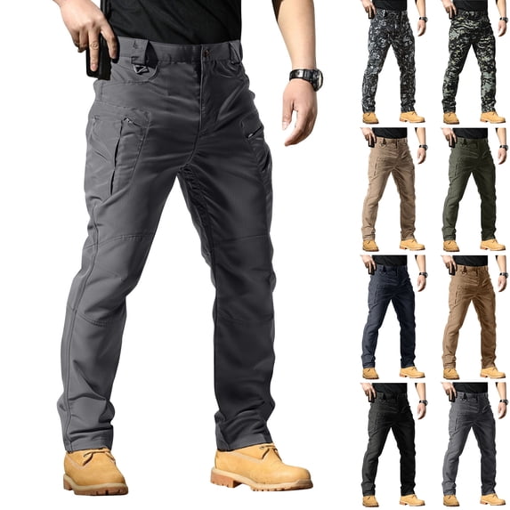 All Season Men’s Tactical Cargo Trousers Anti-Tear Multi-Pocket Outdoor ...