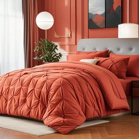 All-Season Microfiber Comforter Bed In A Bag, Stylish Solid Cloud-Soft Bedding Set, 7 Pieces Full/Queen/King, 5 Pieces Twin, Comfortable Warm Bedding for Bedroom