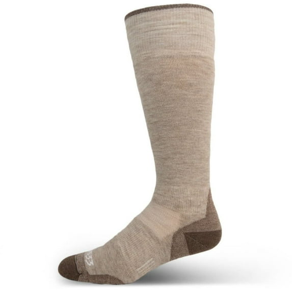 USA Made - Over the Calf Socks - All Season Lightweight - Merino Wool Hunting Socks - Mountain Heritage - Oatmeal - Medium