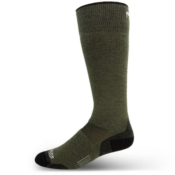 USA Made - Over the Calf Socks - All Season Lightweight - Merino Wool Hunting Socks - Mountain Heritage - Olive Drab - Large