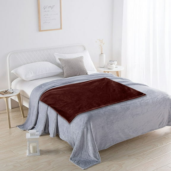 All-Season Plain Color Cozy Soft Flannel Blanket 27.5x39.3In Plush Winter Warm Blankets for Couch, Chair, Sofa Coral Velvet Conditioning Blanket Aviation Leg Solid Color Blanket Clearance