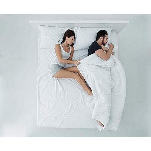 All Season Polyester Hotel Blanket – Fluffy King Size Blankets, Baffled, Machine Washable, White