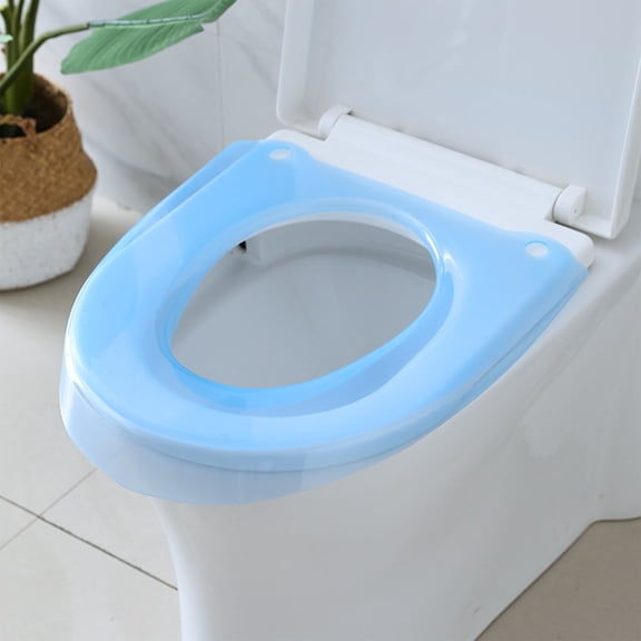 All-Season Rainproof Toilet Seat Cushion | Thickened Plastic Toilet Cover | Easy-Clean & Dirt-Resistant | Universal Fit for Standard Toilets | Blue, Pink, White Color Options