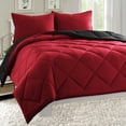thumbnail image 1 of All Season Reversible 2-Piece Comforter Set - Twin/Twin XL, Black/Burgundy, 1 of 1