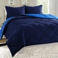 thumbnail image 1 of All Season Reversible 3-Piece Comforter Set - Full/Queen, Navy/Aqua, 1 of 1