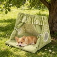 View of All Season Semi Enclosed Kitty Bed Tent With Washable Cushion, Cozy Pet ...