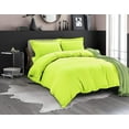 thumbnail image 1 of All Season Suitable 3-Piece Duvet Set, Solid Design, Corner Ties & Button Closure, Matching Shams Included, Full/Queen, Lime, 1 of 5