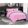 thumbnail image 1 of All Season Suitable 3-Piece Duvet Set, Solid Design, Corner Ties & Button Closure, Matching Shams Included, King/California King, Light Pink, 1 of 5