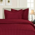 thumbnail image 1 of All Season Suitable 3-Piece Duvet Set, Striped Design, Corner Ties & Button Closure, Matching Sham Included, King/California King, Burgundy, 1 of 1