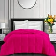 thumbnail image 1 of All-Season Super Soft Comforter Twin/Twin XL 68 by 90 inch Hot Pink Solid, 400 GSM Microfiber, 1 Piece Quilted Box Comforter, 1 of 8