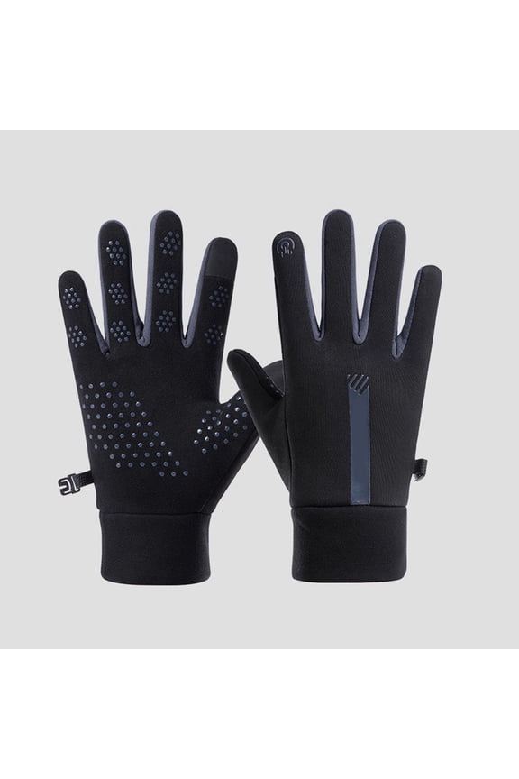 All Season Thermal For And Windproof Touchscreen Winter Mittens For Outdoor Sports Cycling Running Hiking Cold Weather (Black One Size)