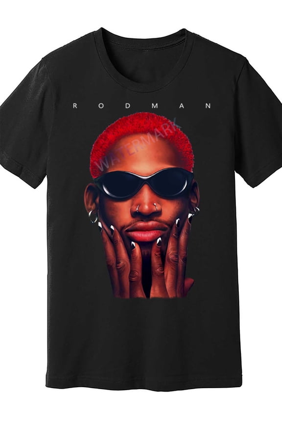 All-Season Versatility | Men'S Vintage Rodman Black T-Shirt - Short Sleeves, Round Neck, Machine Washable, Casual Fit, Suitable for All Seasons, Stylish T-Shirt