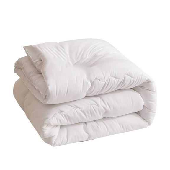 All-Season White Down Comforter, 200x150cm, Soft Cotton-Spandex Blend, Hypoallergenic & Body-Skin Friendly, 1-Piece Quilt