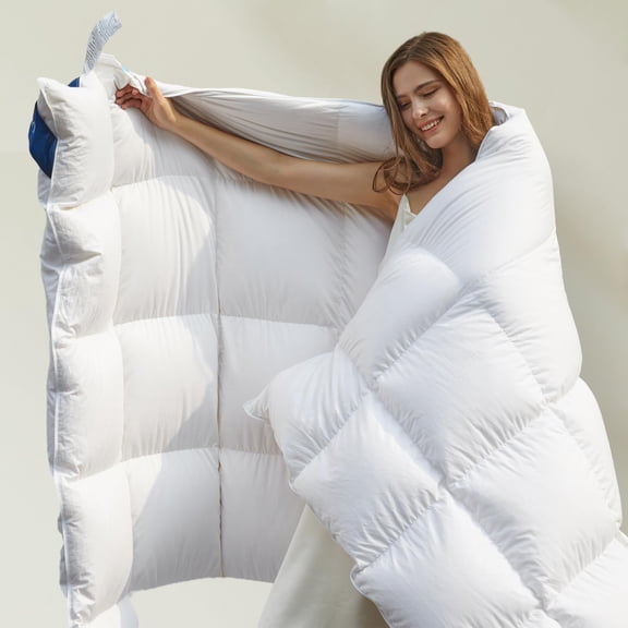 All Season White Twin Down Comforter Duvet Insert for Cozy Sleep