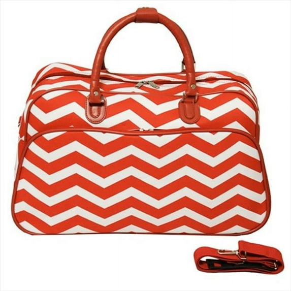 All-Seasons ZigZag 21-inch Carry-On Shoulder Tote Duffel Bag - Orange Cream