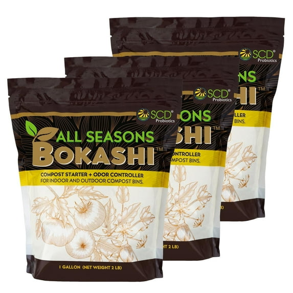 All Seasons Bokashi, Indoor Compost Starter & Accelerator - 3 Pack of 1 gallon (2.2 lb) bag