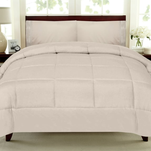 All Seasons Down Alternative Comforter Solid Color Box Stitch - Full