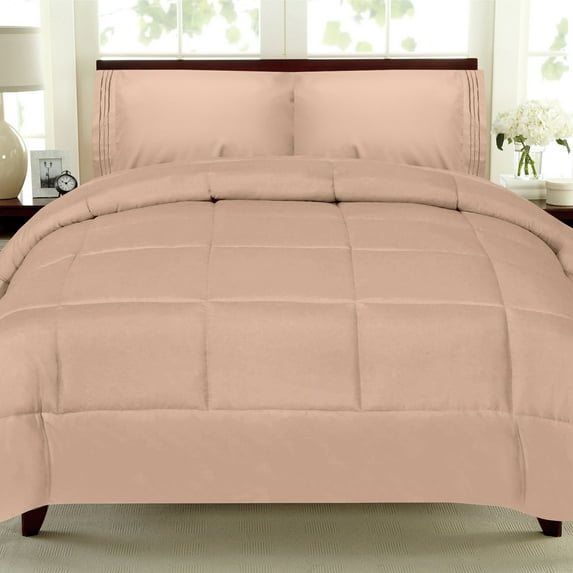 All Seasons Down Alternative Comforter Solid Color Box Stitch