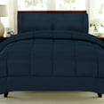 thumbnail image 1 of All Seasons Down Alternative Comforter Solid Color Box Stitch, Twin, Navy, 1 of 4