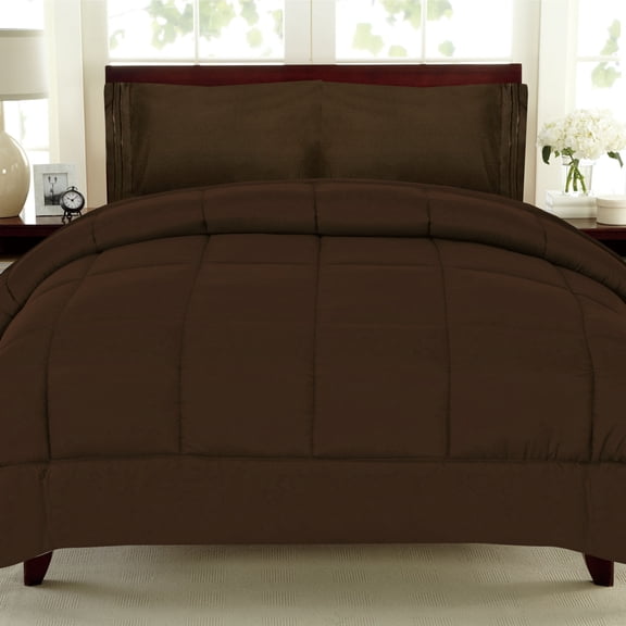 All Seasons Down Alternative Comforter Solid Color Box Stitch - Twin