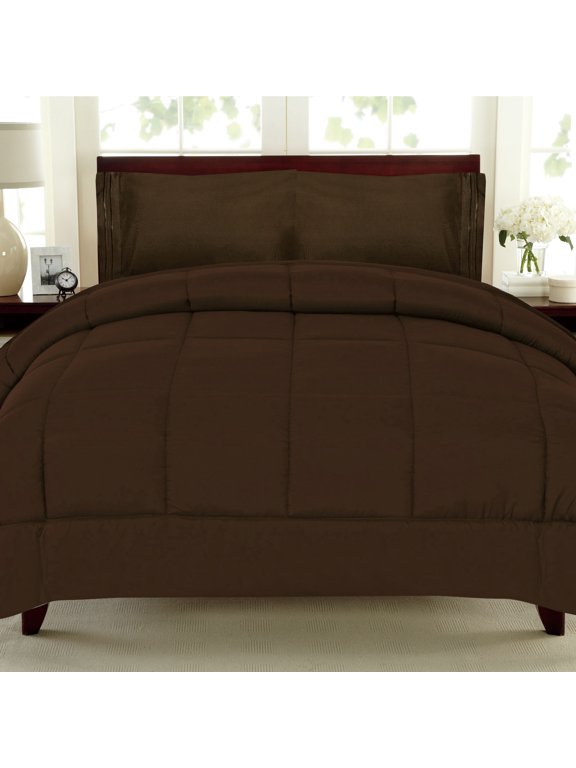 All Seasons Down Alternative Comforter Solid Color Box Stitch - Twin