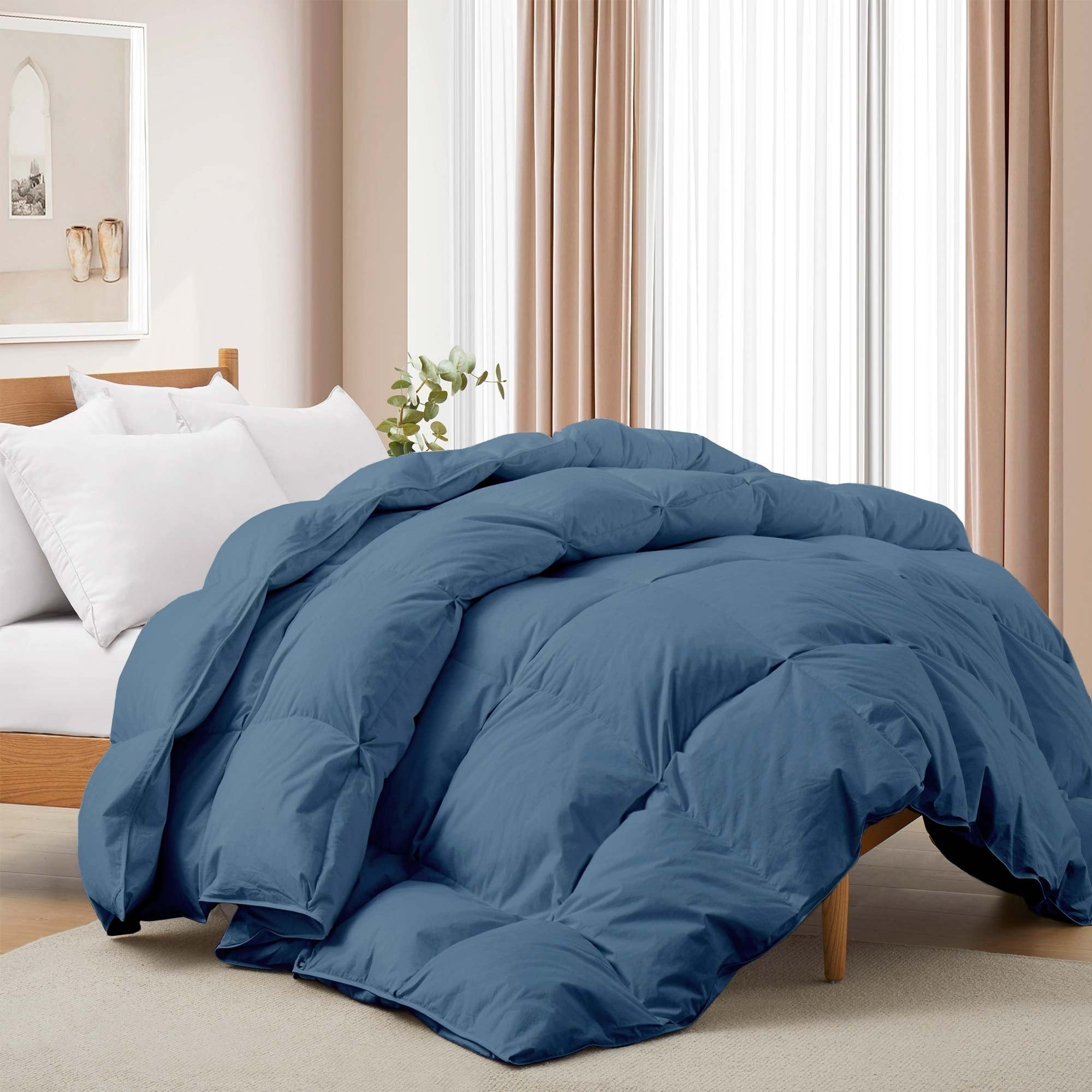 All Seasons Lightweight Pinch Pleat Goose Feather Down Comforter ...