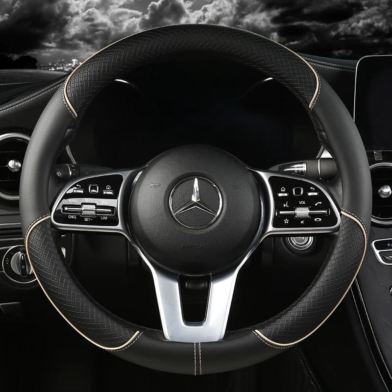 All Seasons Leather Diamond Steering Wheel Cover Universal Fit for 14 ...