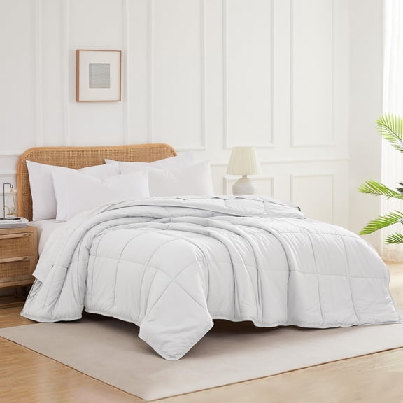 Southshore Fine Living, Inc. White Comforter King Size, California King Bedding, Bright White