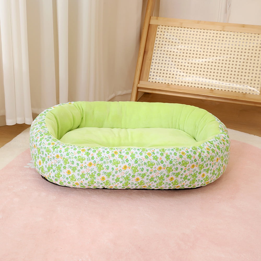 All Seasons Soft Medium Dog Bed House Flower Cute Small Cat Sofa Bed Comfortable Elastic Medium Cat Nest Kennel Accessories
