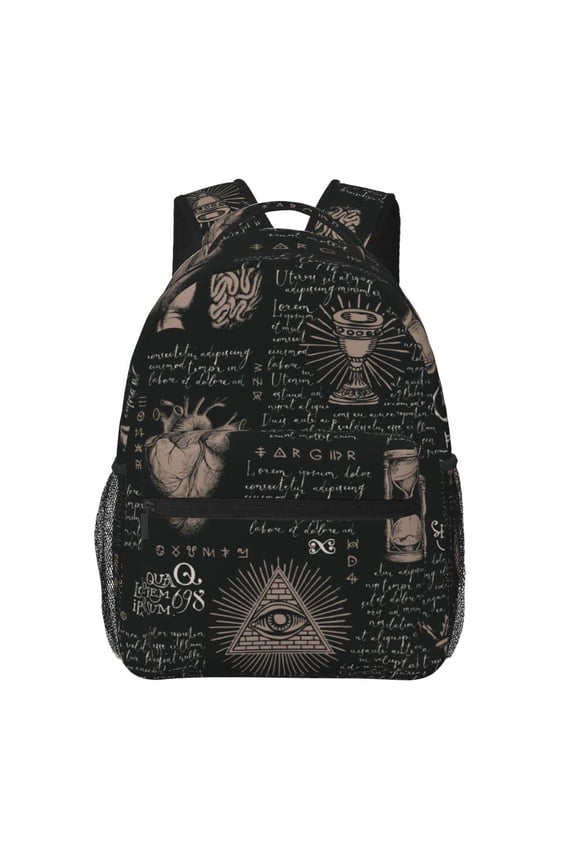 All Seeing Abstract Medical Magic Backpack Casual College Bag Zipper Laptop Daypack Hiking Rucksack Travel
