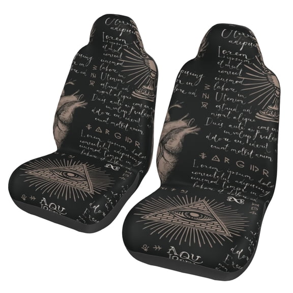 All Seeing Abstract Medical Magic Car Seat Cover 2 Pcs Auto Front Bucket Seats Protector Cushion Universal Vehicle Truck SUV