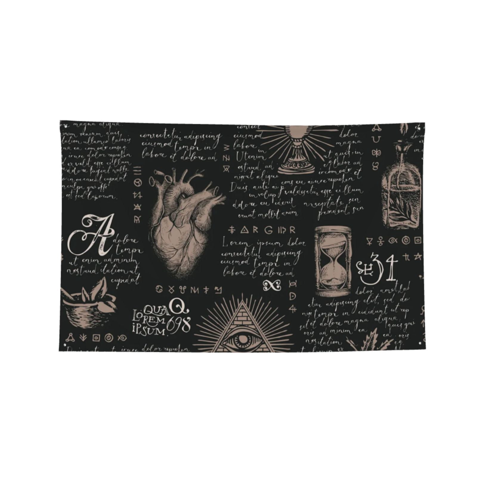 All Seeing Abstract Medical Magic Four Hole Decorated Banner Flag for Garden Yard Home Decoration Indoor Outdoor 4x6 Ft