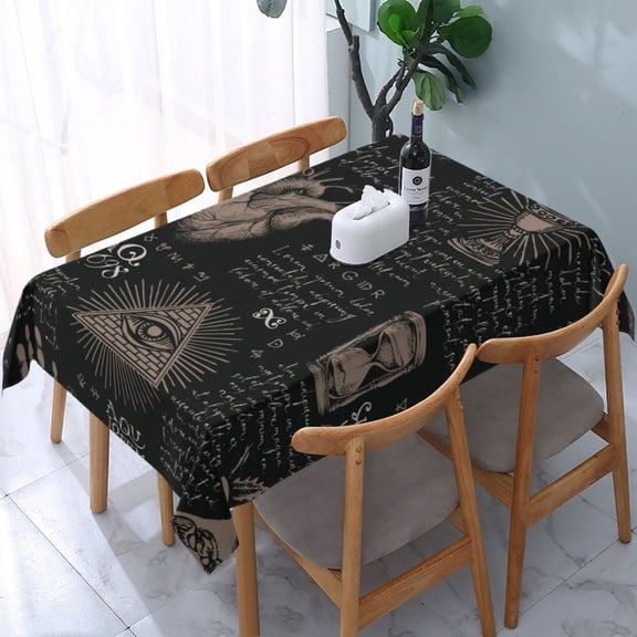 All Seeing Abstract Medical Magic Rectangular Tablecloth 54"x 72" Waterproof Rectangle Table Cover Cloth for Kitchen Dining Room Picnic Home Party