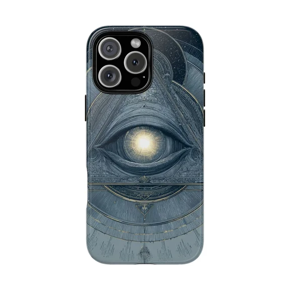 All Seeing Eye Blue Symbolic Case for iPhone 17 11 12 13 14 15 16 Pro Max