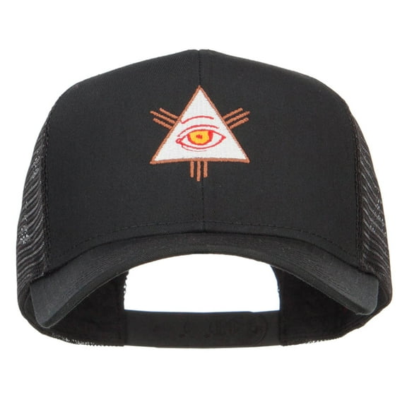 All Seeing Eye Embroidered Mesh Cap - Black OSFM