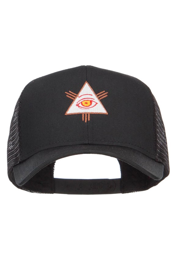 All Seeing Eye Embroidered Mesh Cap - Black OSFM