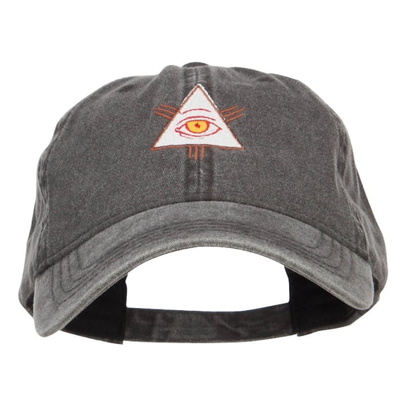All Seeing Eye Embroidered Washed Cap - Black OSFM
