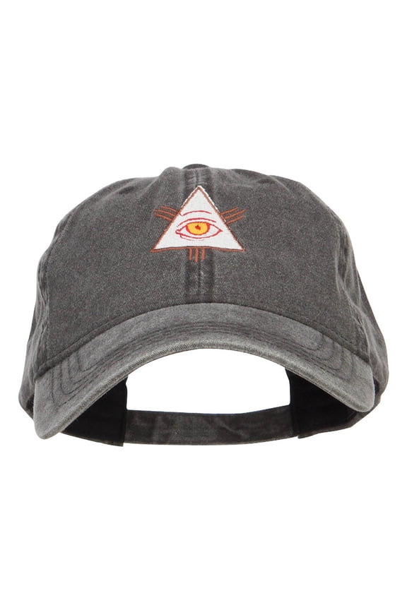 All Seeing Eye Embroidered Washed Cap - Black OSFM