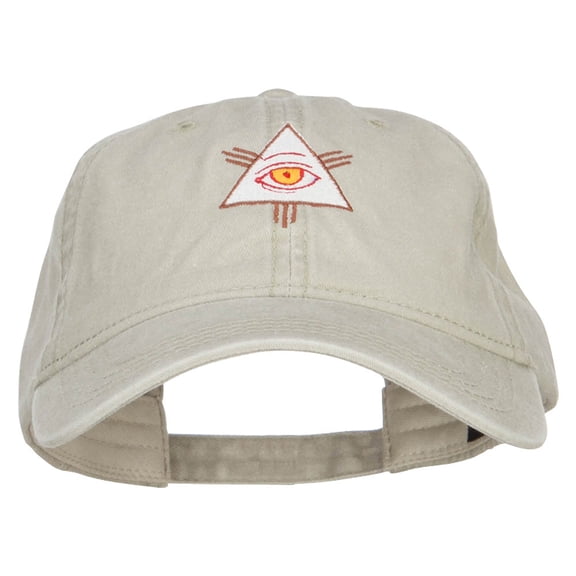 All Seeing Eye Embroidered Washed Cap - Stone OSFM