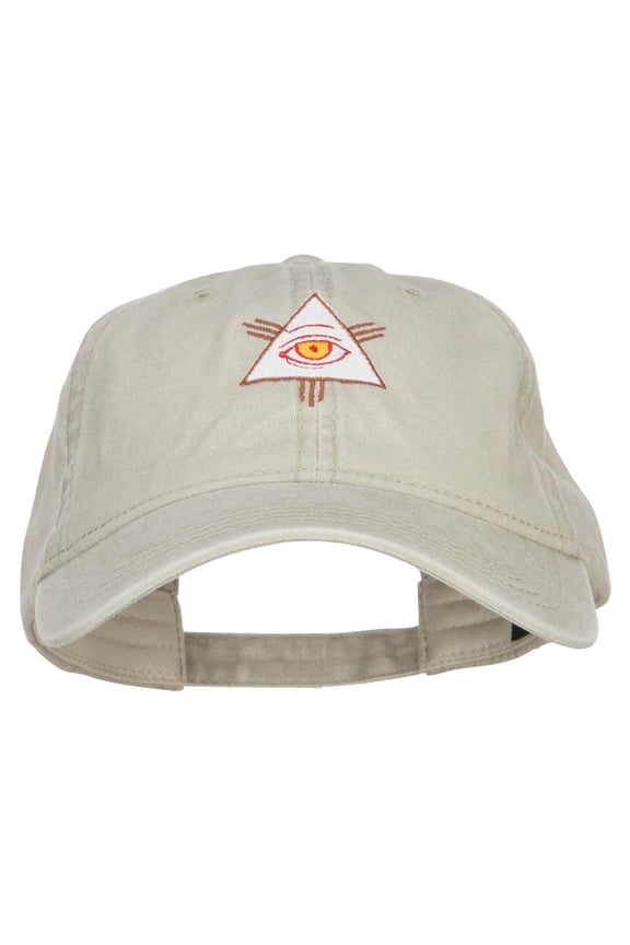 All Seeing Eye Embroidered Washed Cap - Stone OSFM
